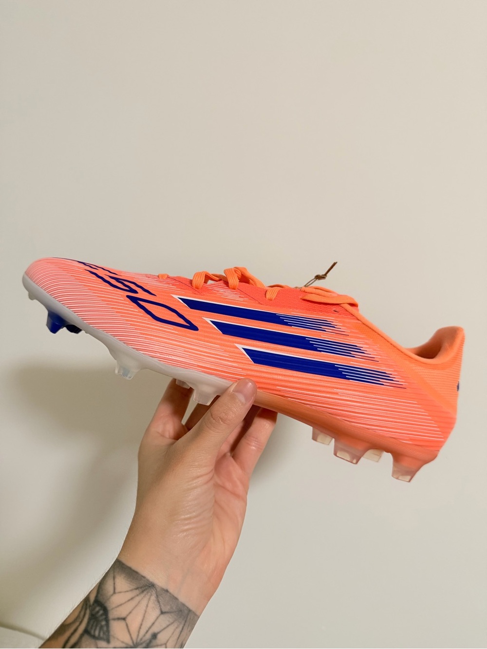 Adidas F50 League FG MG Beam Orange Lucid Blue JI0004 Men’s Size 11.5 NWT